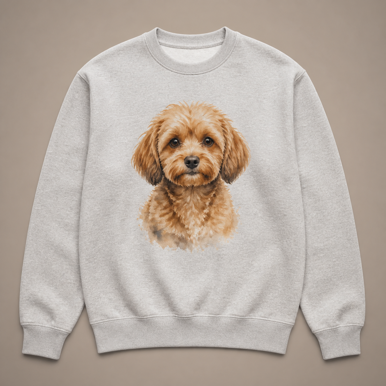 Heather gray custom pet portrait crewneck sweatshirt