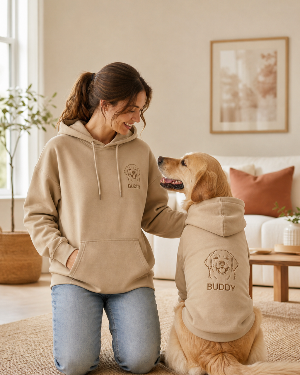 Custom Matching Owner & Pet Embroidered Hoodie Set product image 1