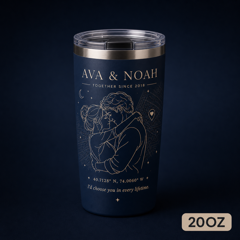 Personalized Where Our Story Began Photo Map Tumbler - 20oz