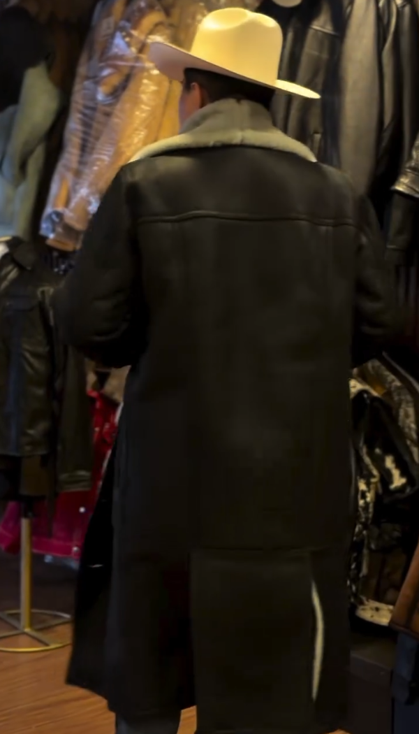 Black Long Shearling Coat | NeonRivet