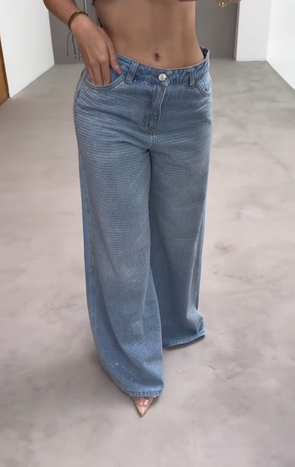 Trendy Rhinestone Casual Jeans