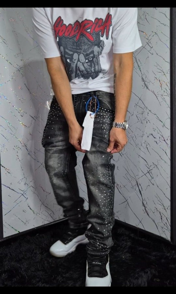 Stylish Rhinestone Jeans