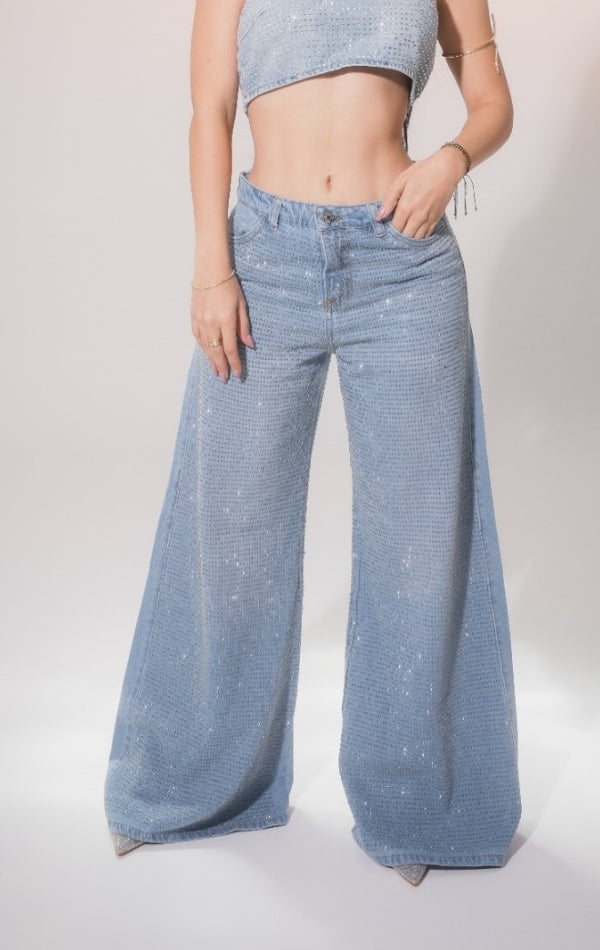 Trendy Rhinestone Casual Jeans