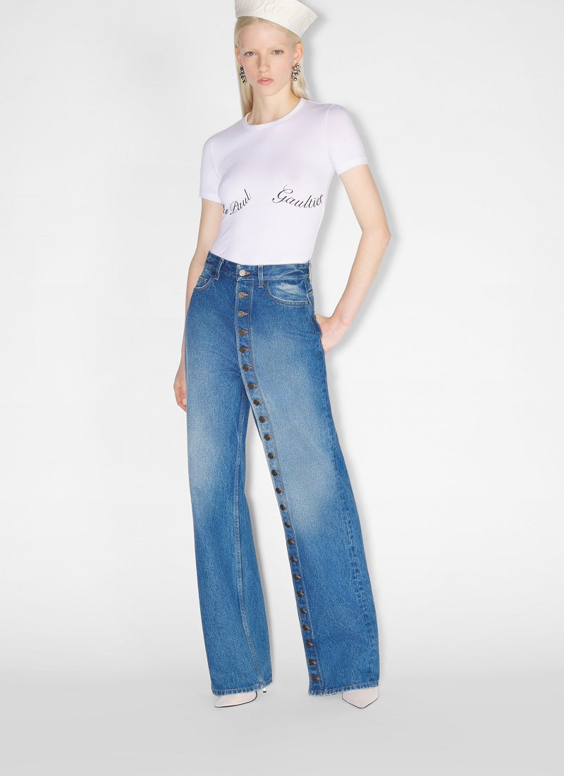 Chic Multi-Button Jeans