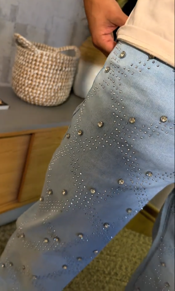 Men's Stylish Rhinestone Denim Jeans