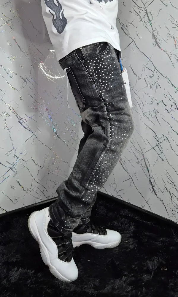 Stylish Rhinestone Jeans