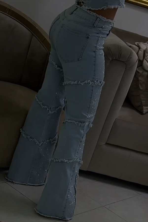 Women's Shiny Denim Casual Pants