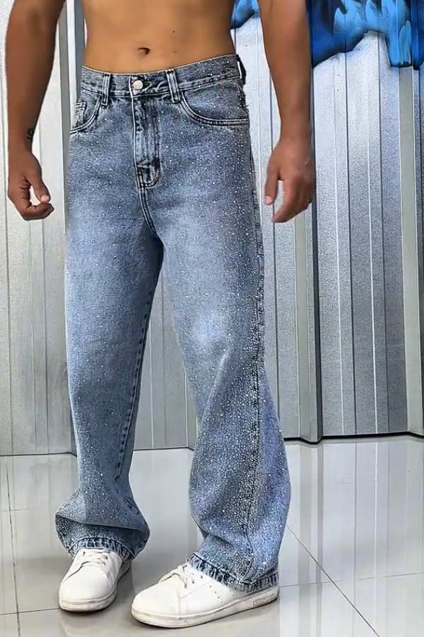 Shiny Men's Casual Loose Jeans