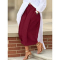Loose Wide Leg Pleated Pockets Solid Color Pants