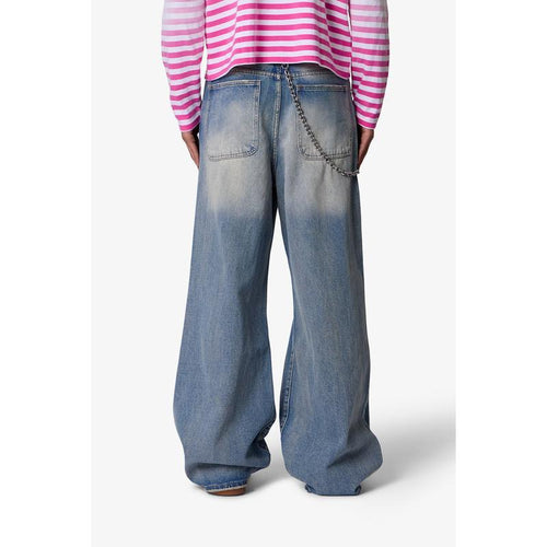 Baggy Wide-Leg Distressed Jeans