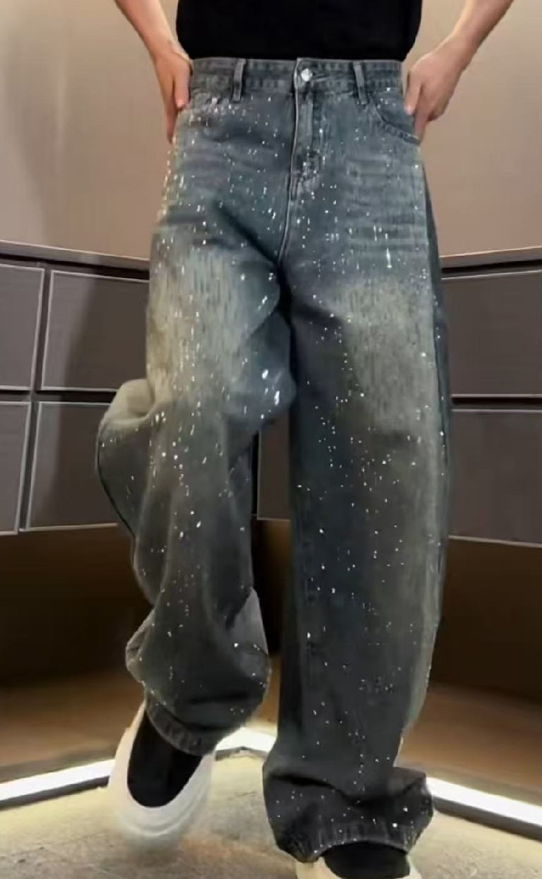 Men's Shiny Diamond Jeans